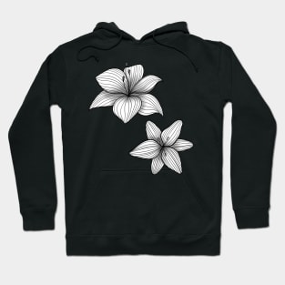 Two lily flowers in black and white Hoodie